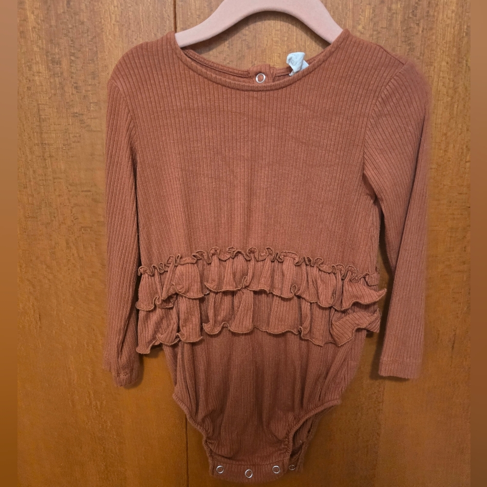 Kate Quinn Rust Long Sleeve Ruffle
